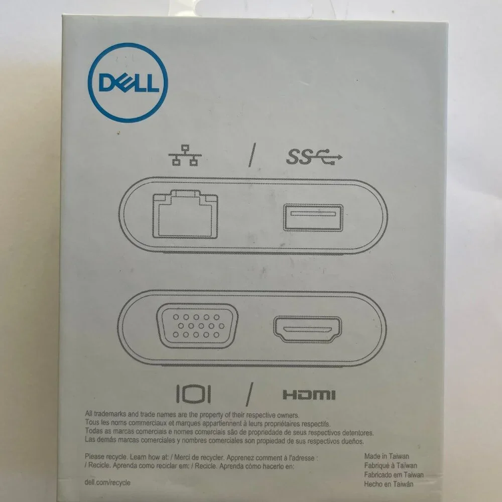 Dell USB-C 4in1 Adapter - HDMI/VGA/Ethernet/USB 3.0 (DA200), New